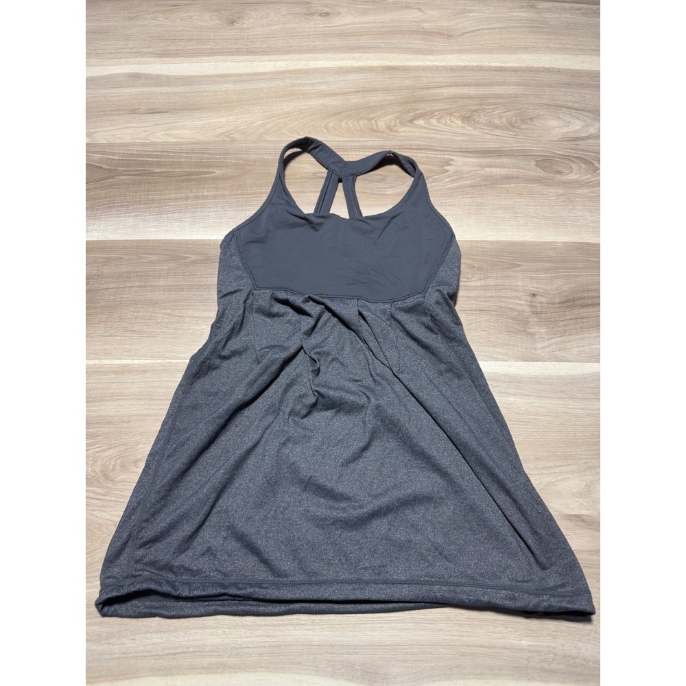 Lululemon Athletic Tank Top Womens 4 Gray No Limits Racerback Yoga Gym Activewea